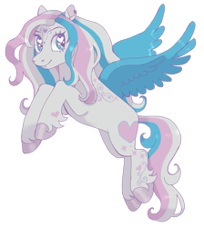 Size: 1280x1426 | Tagged: safe, artist:universal-heart, imported from twibooru, star catcher, pegasus, pony, colored hooves, colored wings, ear piercing, female, flying, g3, heart eyes, heart mark, image, mare, piercing, png, simple background, smiling, solo, transparent background, unshorn fetlocks, wingding eyes, wings