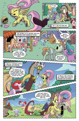 Size: 1078x1653 | Tagged: safe, idw, imported from derpibooru, discord, fluttershy, bird, draconequus, earth pony, pegasus, pony, rabbit, unicorn, spoiler:comic, spoiler:g5, spoiler:g5comic, spoiler:g5comic02, spoiler:my little pony: make your mark, animal, background pony, basket, colt, crying, female, filly, foal, g5, male, mare, my little pony: a new generation, older, older fluttershy, pony racism, shadowy alicorn, stallion, unnamed character, unnamed pony