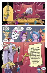 Size: 1079x1657 | Tagged: safe, idw, imported from derpibooru, discord, hitch trailblazer, izzy moonbow, pipp petals, sunny starscout, zipp storm, spoiler:comic, spoiler:g5comic, spoiler:g5comic02, g5, mane five (g5), my little pony: a new generation