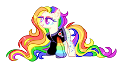 Size: 11319x5800 | Tagged: safe, artist:aurorakaufmann, derpibooru exclusive, imported from derpibooru, oc, oc only, oc:rebel pride, earth pony, pony, asexual pride flag, bisexual pride flag, clothes, eyeshadow, female, grin, jacket, makeup, mare, markings, multicolored hair, pride, pride flag, pride month, rainbow hair, simple background, smiling, solo, transparent background