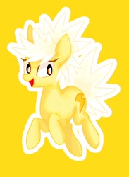 Size: 621x850 | Tagged: safe, artist:stacy_165cut, imported from derpibooru, oc, oc only, earth pony, pony, female, mare, outline, simple background, solo, yellow background