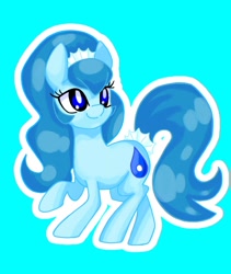 Size: 718x850 | Tagged: safe, artist:stacy_165cut, imported from derpibooru, oc, oc only, earth pony, pony, blue background, female, mare, outline, simple background, solo