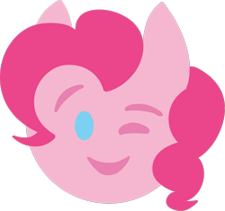 Size: 1107x1041 | Tagged: safe, artist:legendoflink, imported from derpibooru, pinkie pie, emoji, exploitable, looking at you, one eye closed, pinkmoji, simple background, transparent background, wink