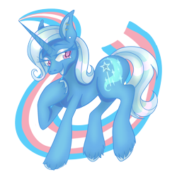 Size: 1240x1240 | Tagged: safe, artist:anyponyrequests, imported from derpibooru, trixie, pony, unicorn, ear piercing, eyelashes, female, horn, piercing, pride, pride flag, simple background, solo, tail, trans trixie, transgender, transgender pride flag, transparent background, unshorn fetlocks