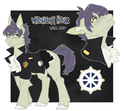 Size: 3211x2872 | Tagged: safe, artist:jeshh, imported from derpibooru, oc, oc only, oc:midnight hour, earth pony, pony, clothes, jacket, male, solo, stallion
