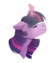 Size: 2000x2300 | Tagged: safe, artist:kikirdcz, imported from derpibooru, twilight sparkle, alicorn, pony, bust, eyes closed, glowing, glowing horn, horn, magic, portrait, simple background, smiling, solo, transparent background, twilight sparkle (alicorn)