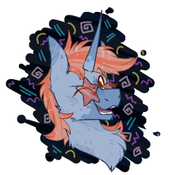 Size: 500x500 | Tagged: safe, artist:molars, imported from derpibooru, oc, oc:tenpin, pony, unicorn, '90s, bowling alley, chest fluff, doodle, one eye closed, pixelated, retro, simple background, smiling, solo, stars, sunglasses, wink