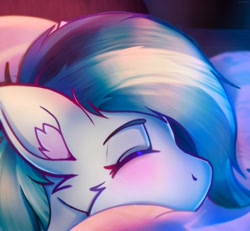 Size: 1845x1705 | Tagged: safe, artist:legionsunite, imported from derpibooru, marble pie, earth pony, bed, blanket, blushing, eyes closed, resting, sleeping