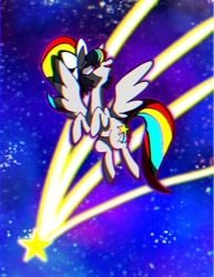 Size: 655x850 | Tagged: safe, artist:stacy_165cut, imported from derpibooru, oc, oc only, pegasus, pony, bow, female, hair bow, mare, solo, spread wings, stars, wings