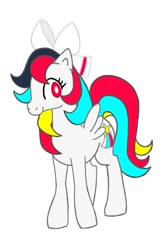 Size: 572x850 | Tagged: safe, artist:stacy_165cut, imported from derpibooru, oc, oc only, pegasus, pony, bow, female, g1, hair bow, mare, simple background, solo, white background, wings