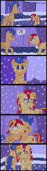 Size: 1000x3600 | Tagged: safe, artist:saturnstar14, imported from derpibooru, flash sentry, sunset shimmer, pegasus, pony, unicorn, equestria girls, abuse, black eye, blushing, bruised, comforting, comic, concerned, crying, female, flashimmer, floppy ears, horrified, hug, implied abuse, injured, male, mare, shimmerbuse, shipping, snow, snowfall, stallion, straight, tears of joy