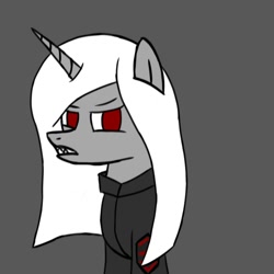 Size: 1000x1000 | Tagged: safe, artist:symphonydawn3, imported from derpibooru, oc, oc only, oc:thunder shadow, alicorn, comic:mystical forces, alicorn oc, angry, horn, simple background, wings