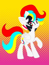 Size: 597x800 | Tagged: safe, artist:stacy_165cut, imported from derpibooru, oc, oc only, pegasus, pony, bow, female, folded wings, hair bow, mare, raised hoof, solo, wings
