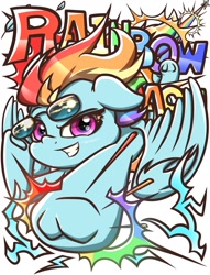 Size: 1469x1920 | Tagged: safe, artist:phoenixrk49, imported from derpibooru, rainbow dash, pegasus, pony, female, grin, looking at you, mare, simple background, smiling, smiling at you, solo, sunglasses, underhoof, white background, wings