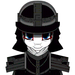 Size: 500x500 | Tagged: safe, artist:questionmarkdragon, imported from derpibooru, oc, oc only, earth pony, pony, animated, armor, bust, chinese, earth pony oc, gif, helmet, simple background, talking, white background