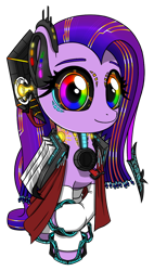 Size: 1056x1856 | Tagged: safe, artist:questionmarkdragon, imported from derpibooru, oc, oc only, oc:april iris, earth pony, pony, robot, robot pony, clothes, earth pony oc, eyelashes, female, gynoid, mare, rainbow eyes, raised hoof, simple background, solo, story included, transparent background