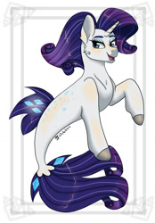Size: 1280x1840 | Tagged: safe, artist:daynaskully, imported from derpibooru, rarity, seapony (g4), unicorn, blue eyes, blue mane, blue tail, blushing, colored pupils, cute, digital art, dorsal fin, eyelashes, female, fish tail, flowing mane, flowing tail, glowing, horn, mare, mermay, open mouth, open smile, seaponified, seapony rarity, signature, simple background, smiling, solo, species swap, speedpaint, tail, white background