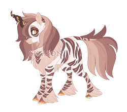 Size: 3500x3100 | Tagged: safe, artist:gigason, imported from derpibooru, oc, oc:striped maple, hybrid, zebra, interspecies offspring, magical lesbian spawn, offspring, parent:autumn blaze, parent:zecora, simple background, solo, transparent background