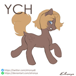 Size: 1000x1000 | Tagged: safe, artist:coffune, artist:elronya, artist:eltaile, imported from derpibooru, earth pony, pony, any race, butt, commission, cute, plot, simple background, solo, white background, your character here