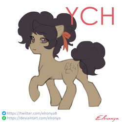 Size: 1000x1000 | Tagged: safe, artist:coffune, artist:elronya, artist:eltaile, imported from derpibooru, earth pony, pony, any race, butt, commission, cute, plot, simple background, solo, white background, your character here
