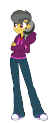 Size: 2077x4934 | Tagged: safe, artist:3d4d, imported from derpibooru, daring do, human, equestria girls, rainbow rocks, clothes, clothes swap, crossed arms, female, gem, high res, hoodie, pants, shoes, simple background, siren gem, solo, transparent background