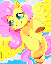 Size: 1080x1350 | Tagged: safe, artist:das-sena, imported from derpibooru, fluttershy, pegasus, pony, cute, flying, heart, heart eyes, shyabetes, smiling, solo, spread wings, wingding eyes, wings