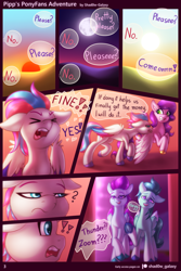 Size: 1280x1920 | Tagged: safe, artist:shad0w-galaxy, imported from derpibooru, pipp petals, zipp storm, pegasus, pony, comic:pipp's ponyfans adventure, ><, angry, chest fluff, comic, eyes closed, female, floppy ears, flying, full moon, g5, male, mare, moon, night, open mouth, raised hoof, siblings, sisters, speech bubble, stallion, sunrise, sunset, surprised, text, thunder flap, underhoof, unshorn fetlocks, waving, yelling, zoom zephyrwing