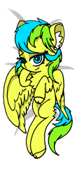 Size: 1142x2660 | Tagged: safe, artist:rainbowwing, imported from derpibooru, oc, oc:nature guard, pegasus, pony, chest fluff, cloven hooves, ear fluff, looking at you, smiling