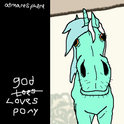 Size: 512x512 | Tagged: safe, artist:pantsuholocaust, imported from derpibooru, lyra heartstrings, pony, unicorn, album cover, atmosphere, hoers, l.u.l.s., solo, whiskers