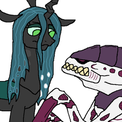 Size: 512x512 | Tagged: safe, artist:pantsuholocaust, imported from derpibooru, queen chrysalis, changeling, changeling queen, hormagaunt, quadrupedal, simple background, transparent background, tyranids, warhammer (game), warhammer 40k