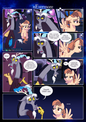 Size: 3259x4607 | Tagged: safe, artist:estories, imported from derpibooru, discord, oc, oc:alice goldenfeather, draconequus, pegasus, pony, comic:nevermore, ..., comic, pegasus oc, speech bubble