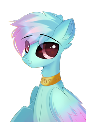 Size: 1748x2480 | Tagged: safe, artist:janelearts, imported from derpibooru, oc, oc:#c0ffee, pegasus, pony, big eyes, bust, collar, cute, jewelry, looking at you, portrait, simple background, smiling, solo, transparent background