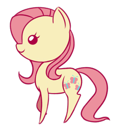 Size: 1398x1491 | Tagged: safe, artist:bidabel, imported from derpibooru, fluttershy, pony, chibi, cute, daaaaaaaaaaaw, pointy ponies, shyabetes, simple background, solo, transparent background, wingless