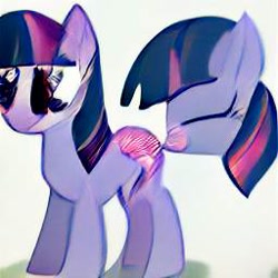 Size: 256x256 | Tagged: safe, imported from derpibooru, twilight sparkle, earth pony, pony, ai content, ai generated, alternate cutie mark, butt sniffing, earth pony twilight, female, generator:craiyon, mare, race swap, sniffing