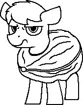 Size: 169x214 | Tagged: safe, artist:sodanium, imported from ponybooru, oc, oc only, earth pony, pony, clothes, costume, lowres, male, monochrome, ponybooru collab 2022, solo, stallion