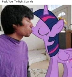 Size: 1080x1147 | Tagged: safe, imported from derpibooru, twilight sparkle, alicorn, human, pony, female, irl, irl human, kissing, male, mare, photo, shipping, straight, twilight sparkle (alicorn), vulgar