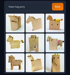 Size: 1170x1254 | Tagged: safe, imported from derpibooru, ai content, ai generated, bag, generator:craiyon, i think that's not the paper bag pony, paper bag