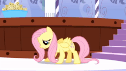 Size: 1280x720 | Tagged: safe, edit, edited screencap, imported from derpibooru, screencap, sound edit, fluttershy, pegasus, pony, green isn't your color, animated, female, hot tub, mare, meme, ponyville spa, screaming, solo, sound, sponge, stairs, steam, webm