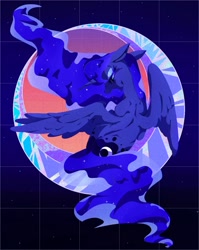 Size: 1490x1875 | Tagged: safe, artist:stacy_165cut, imported from derpibooru, princess luna, alicorn, pony, female, mare, missing accessory, moon, solo, yawn