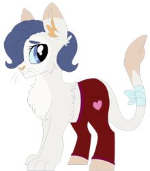 Size: 1600x1817 | Tagged: safe, artist:moonert, imported from derpibooru, oc, oc only, hybrid, chest fluff, ear fluff, female, interspecies offspring, mare, offspring, parent:capper dapperpaws, parent:rarity, parents:capperity, simple background, smiling, solo, transparent background, whiskers