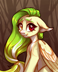 Size: 1604x2000 | Tagged: safe, artist:amishy, imported from derpibooru, oc, oc only, oc:lemony light, pegasus, pony, female, floppy ears, heterochromia, looking at you, mare, scar, smiling, smiling at you, solo