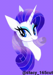 Size: 426x600 | Tagged: safe, artist:stacy_165cut, imported from derpibooru, oc, oc only, pony, unicorn, animated, bust, female, gif, horn, looking at you, mare, one eye closed, purple background, simple background, solo, wink, winking at you