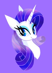 Size: 641x900 | Tagged: safe, artist:stacy_165cut, imported from derpibooru, oc, oc only, pony, unicorn, bust, female, horn, looking at you, mare, purple background, simple background, solo