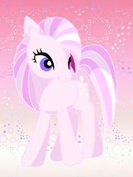 Size: 900x1200 | Tagged: safe, artist:stacy_165cut, imported from derpibooru, cotton candy (g1), earth pony, pony, female, g1, gradient background, mare, pink background, simple background, solo, white background