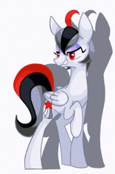 Size: 563x850 | Tagged: safe, artist:stacy_165cut, imported from derpibooru, pegasus, pony, folded wings, lidded eyes, raised hoof, simple background, solo, white background, wings