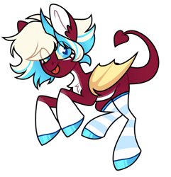 Size: 1600x1661 | Tagged: safe, artist:moonert, imported from derpibooru, oc, oc only, bat pony, pony, :p, bat pony oc, bat wings, chest fluff, clothes, eye clipping through hair, female, hoof polish, mare, simple background, smiling, socks, solo, striped socks, tongue out, transparent background, wings