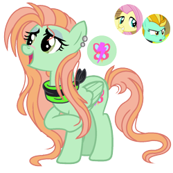 Size: 1160x1156 | Tagged: safe, artist:princess-kitsune-tsu, imported from derpibooru, fluttershy, lightning dust, oc, pegasus, pony, female, magical lesbian spawn, mare, offspring, parent:fluttershy, parent:lightning dust, parents:flutterdust (pairing), screencap reference, simple background, transparent background