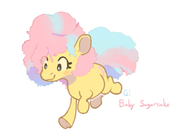 Size: 543x413 | Tagged: safe, artist:bananasmores, imported from derpibooru, baby sugarcake, earth pony, pony, simple background, solo, white background