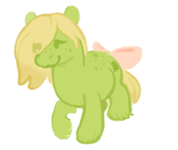 Size: 566x478 | Tagged: safe, artist:bananasmores, imported from derpibooru, baby leaper, earth pony, pony, baby, baby pony, bow, colt, cute, foal, g1, leaperbetes, male, playtime baby brother pony, simple background, solo, tail, tail bow, unshorn fetlocks, white background