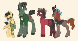 Size: 1280x670 | Tagged: safe, artist:brobobot, imported from derpibooru, oc, oc only, earth pony, kirin, pegasus, pony, solo